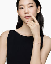 Classic Cablespira® Station Bracelet in 18K Yellow Gold with Pavé Emeralds, 3mm